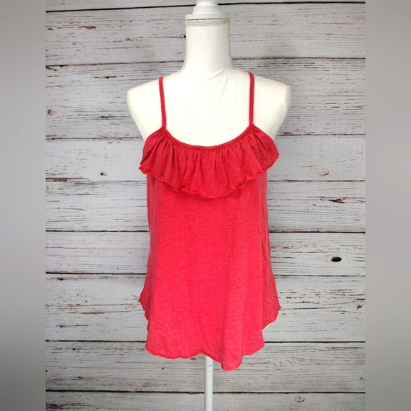 CHASER Red Ruffle Tank Top - Picture 2 of 7